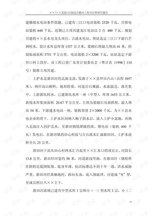 县 河污染综合整治工程可行性研究报告 精品创业计划书模板.pdf