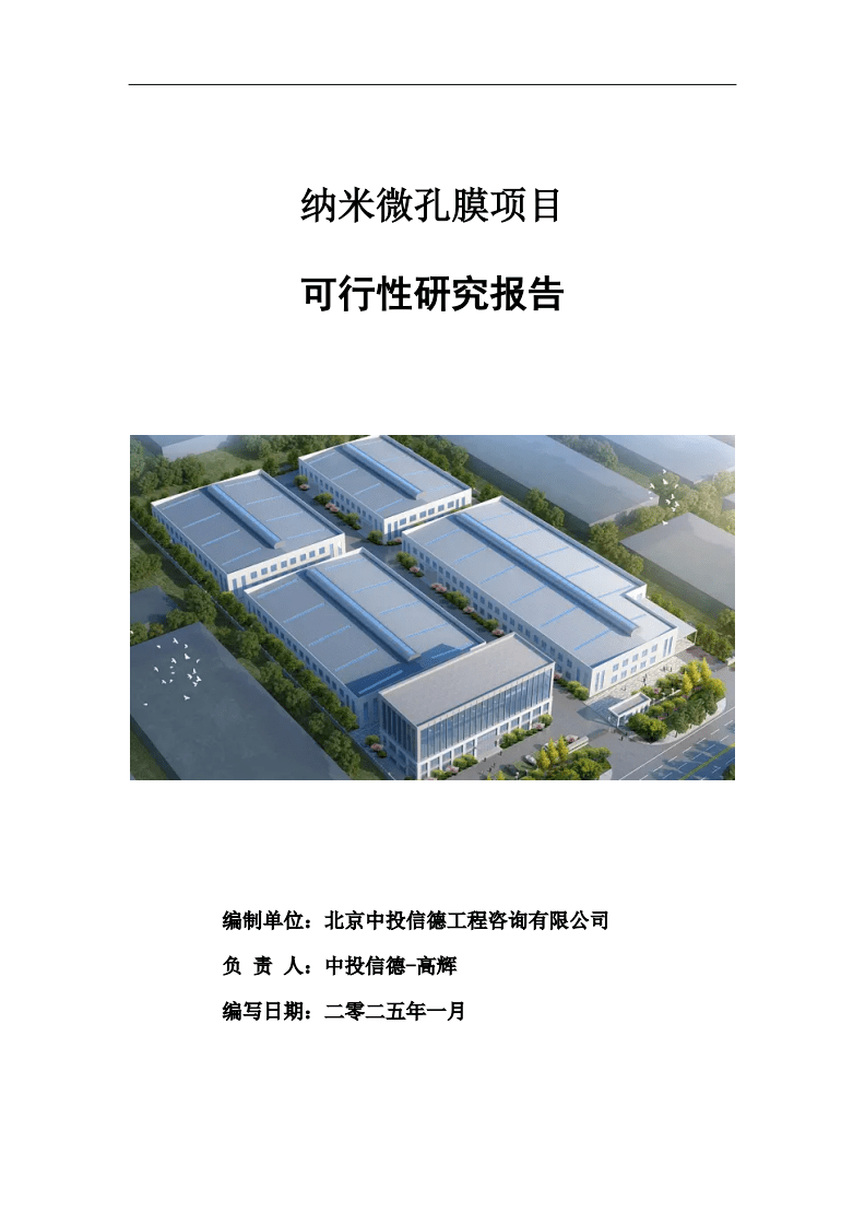 纳米微孔膜项目可行性研究报告-参考文案.doc